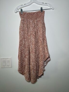 Final Touch Dusty Rose Floral High-Low Skirt